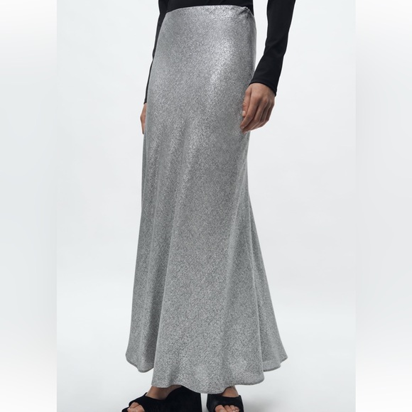 ZARA SHIMMERY LONG SKIRT ZW COLLECTION - Picture 2 of 11